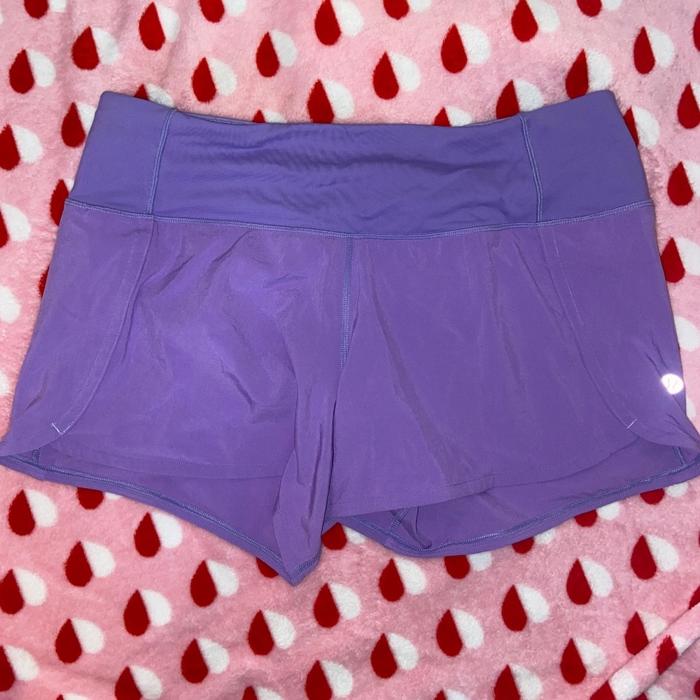 Purple lululemon run times shorts